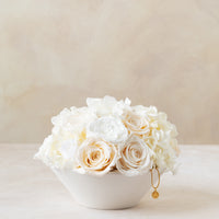 Jardin Bowl - White by La Fleur Lifetime Flowers