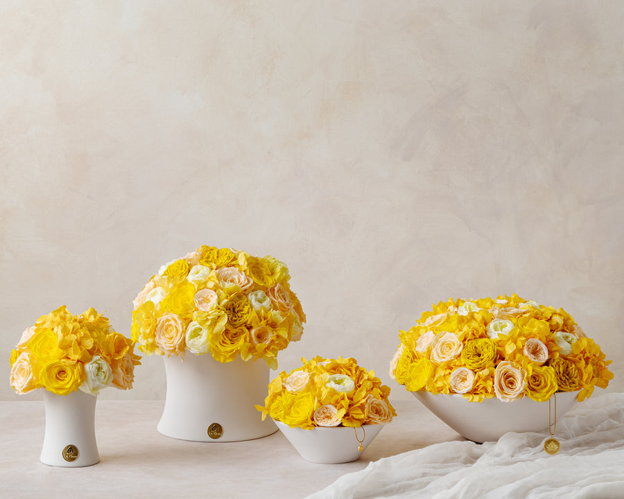 Creme Jardin Petite Dôme - Yellow by La Fleur Lifetime Flowers