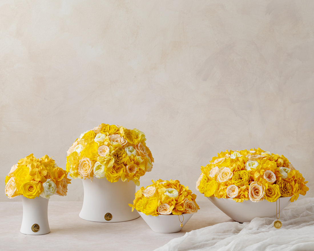 Creme Jardin Dôme - Yellow by La Fleur Lifetime Flowers