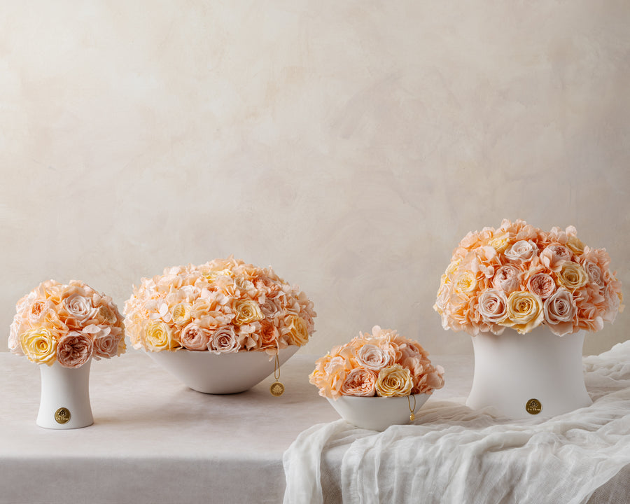 Jardin Bowl - Peach by La Fleur Lifetime Flowers