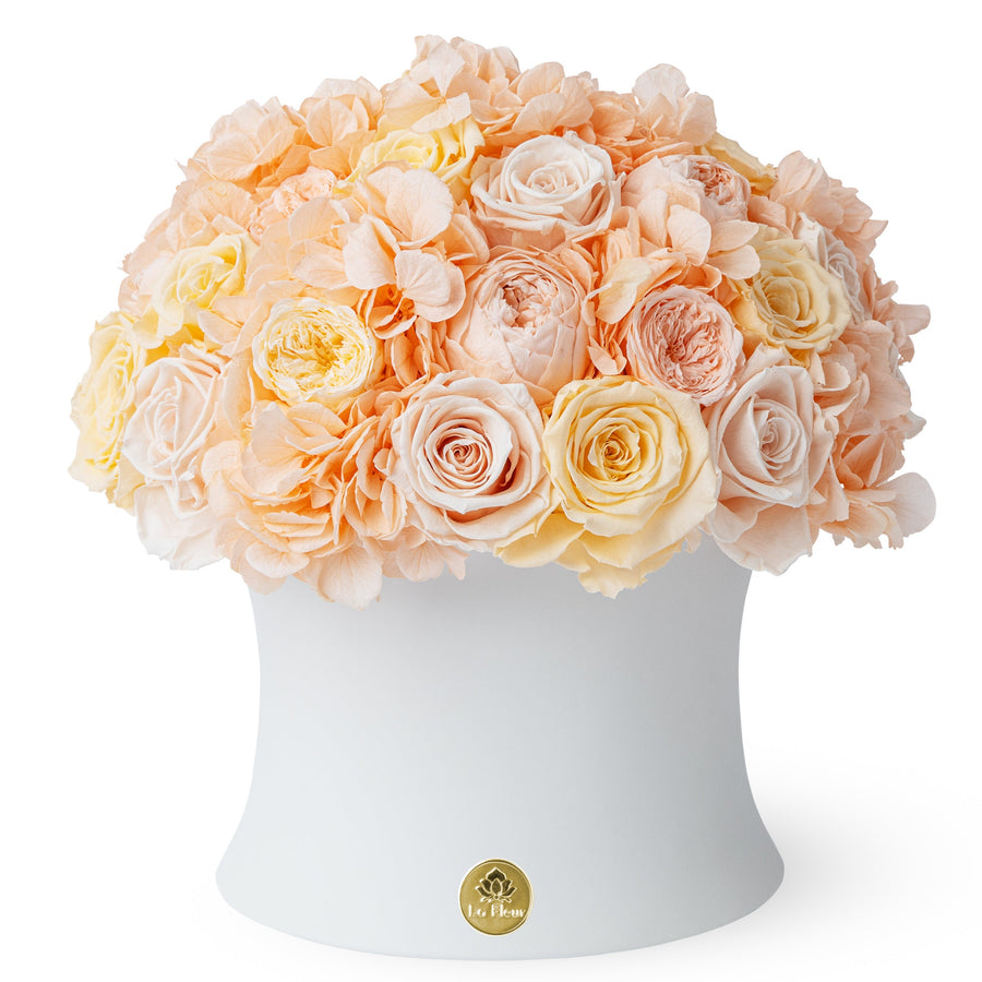 Creme Jardin Dôme - Peach by La Fleur Lifetime Flowers