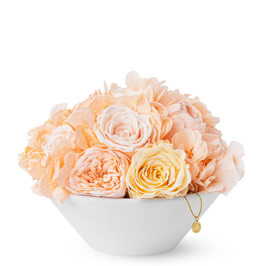 Jardin Bowl - Peach by La Fleur Lifetime Flowers