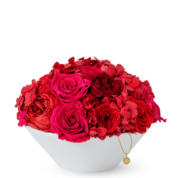 Jardin Bowl - Red by La Fleur Lifetime Flowers