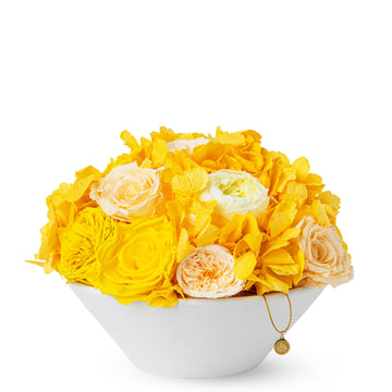 Jardin Bowl - Yellow by La Fleur Lifetime Flowers