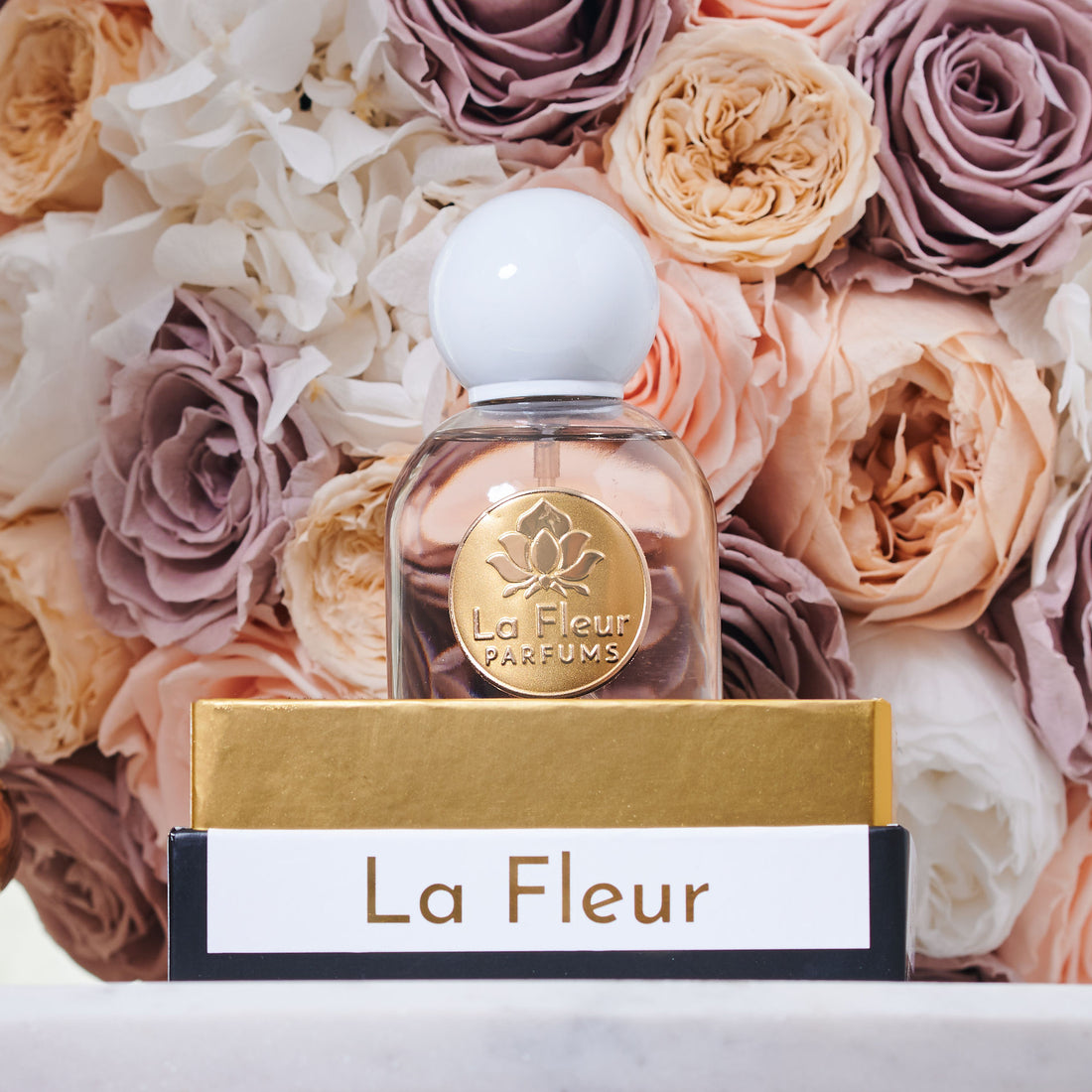 Le La Lo Glass + Gold Lid Candle - Floral Best Mama